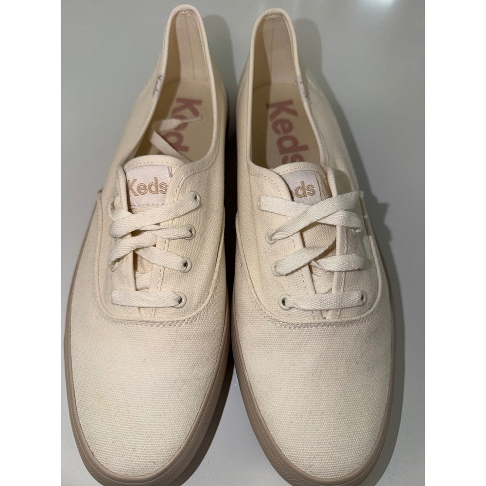 Keds Champion Cream Canvas Low Top Sneakers WF68206 Womens 11 Mens 10